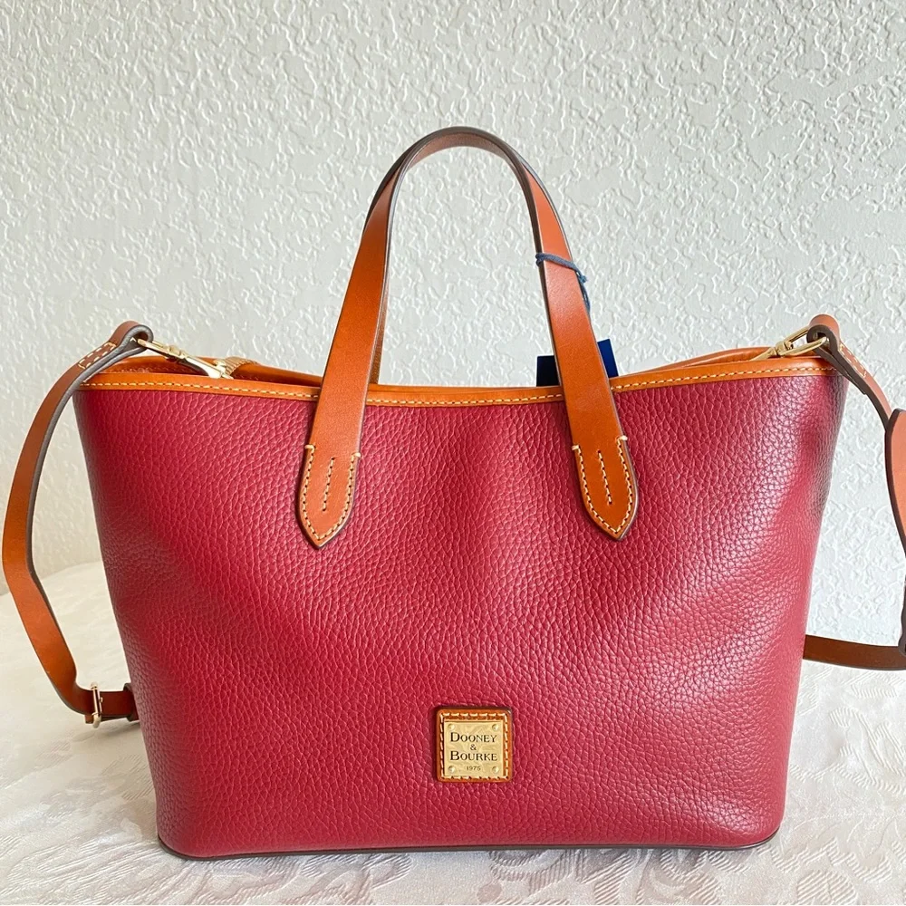 Dooney & Bourke Burgundy brown Leather 2 way briana Tote